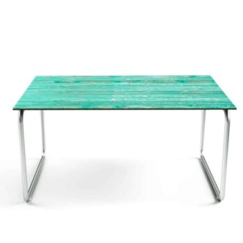 Tafelsticker Steigerhout planken groenblauw