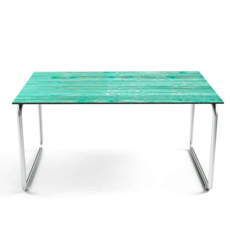 Tafelsticker Steigerhout planken groenblauw
