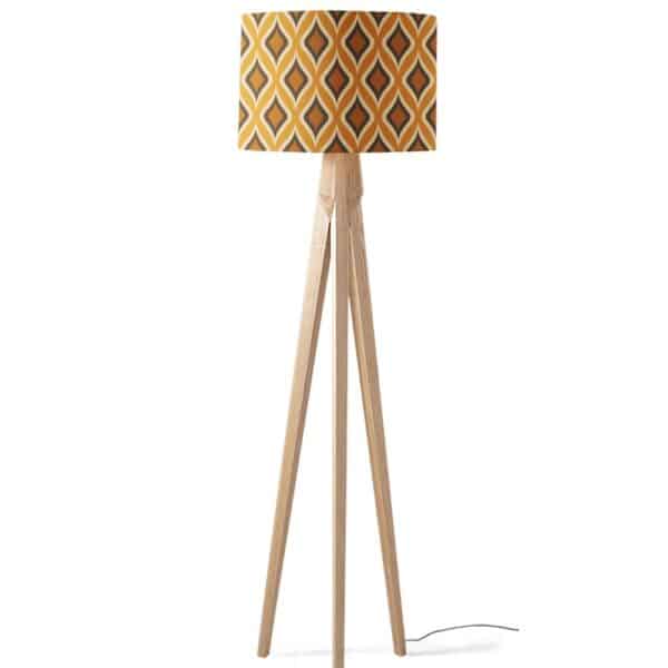 Lampenkap Retro wokkel patroon geel bruin- Retro