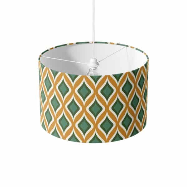 Lampenkap Retro wokkel patroon geel groen- Retro lampenkap