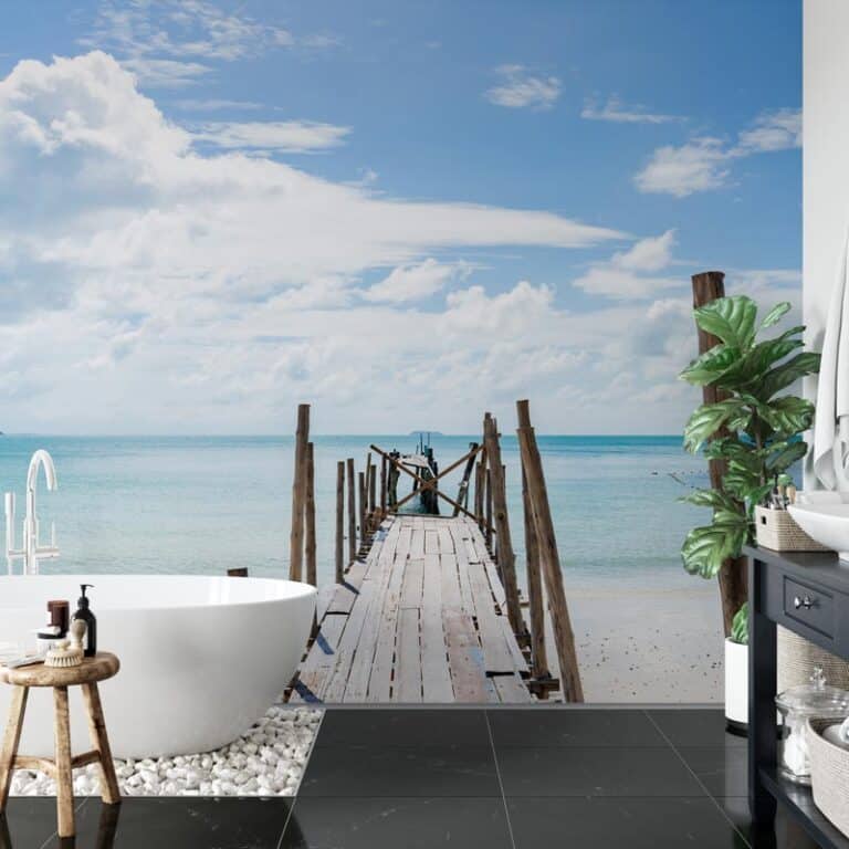Badkamer behang Steiger tropische zee