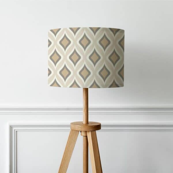 Lampenkap retro wokkel patroon beige - retro lampenkap