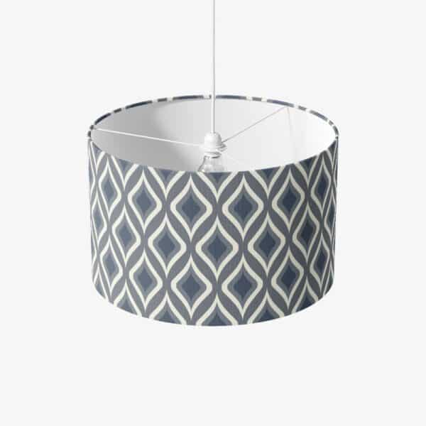 Lampenkap retro wokkel patroon blauw - retro lampenkap