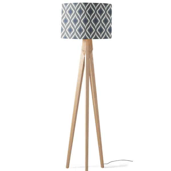 Lampenkap retro wokkel patroon blauw - retro lampenkap