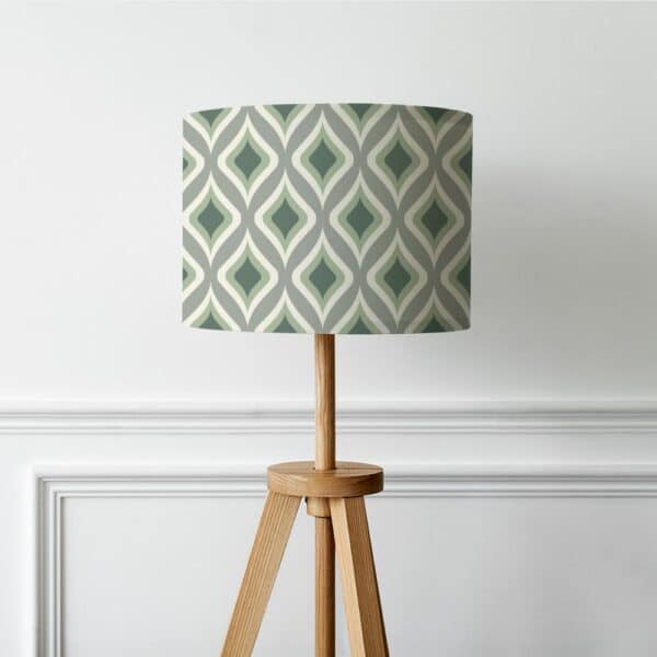 Lampenkap retro wokkel patroon groen - retro lampenkap