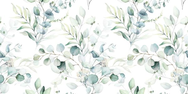 Fotobehang Eucalyptus blaadjes patroon