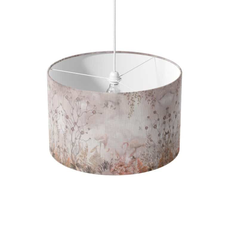 lampenkap Flamingo op botanische achtergrond