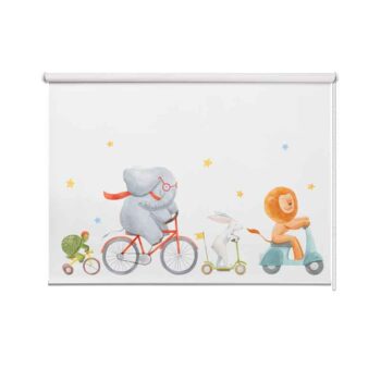 Rolgordijn Dieren op de fiets dicht