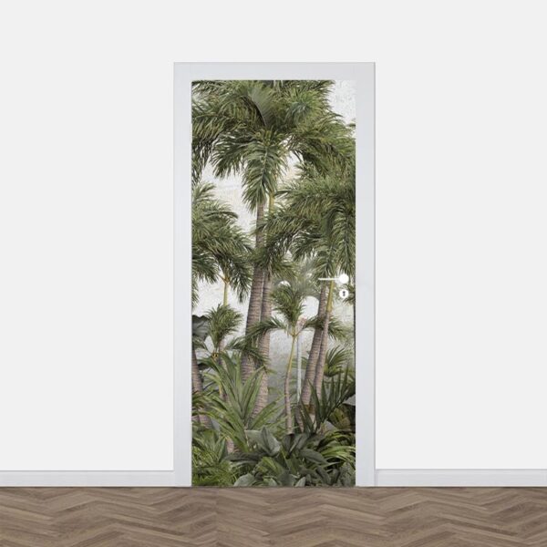 Deursticker Jungle met palmbomen