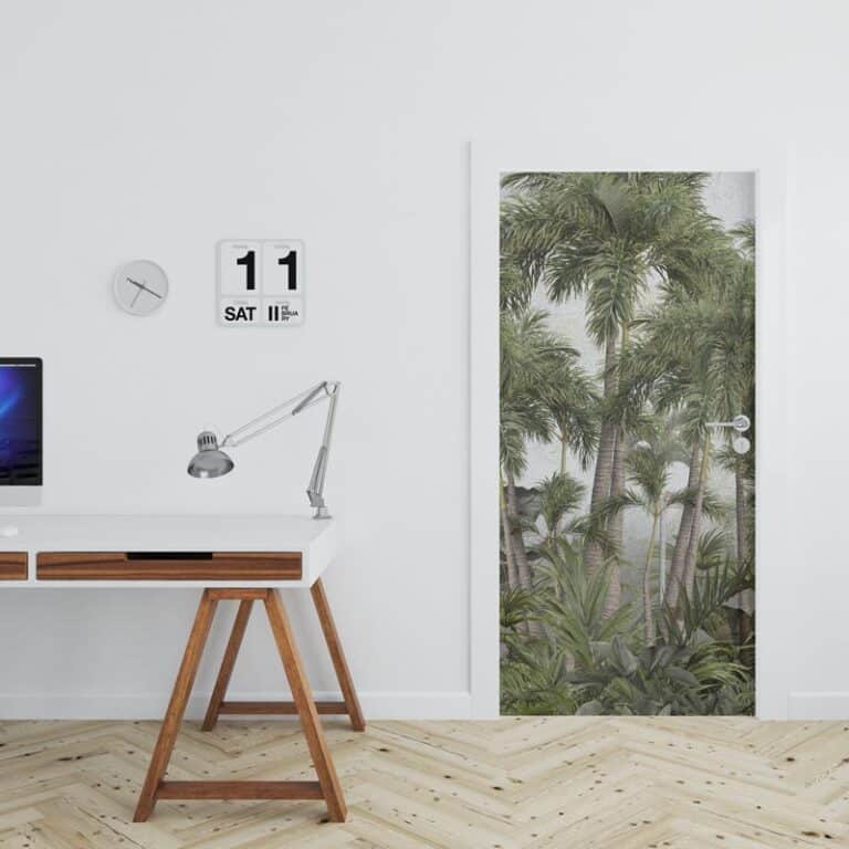 Deursticker Jungle met palmbomen
