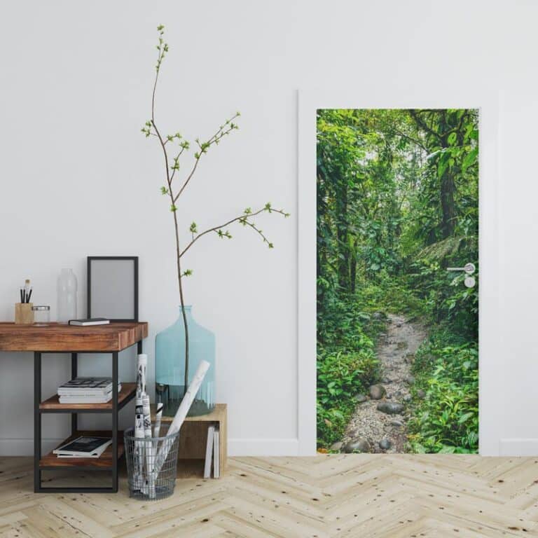 Deursticker Pad door jungle