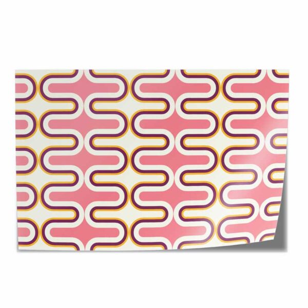 Tafelsticker Roze bogen retro patroon