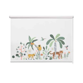 Rolgordijn Jungle dieren tekening