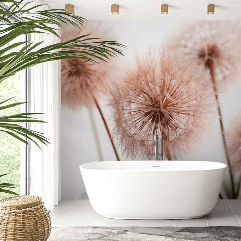 Badkamer behang Paardenbloem in pastelkleuren