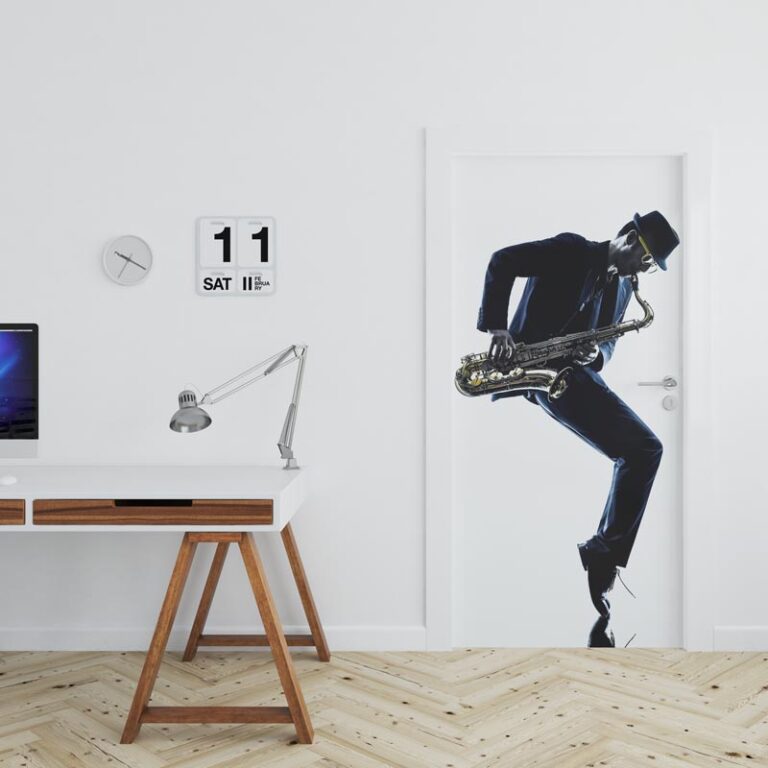 Deursticker Saxofoon speler