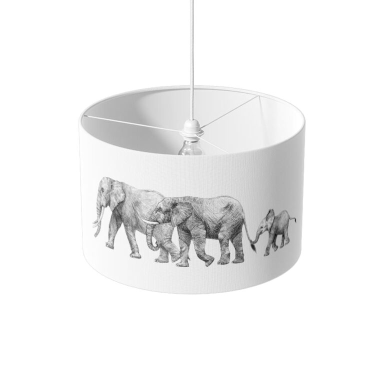 Lampenkap Getekende olifanten