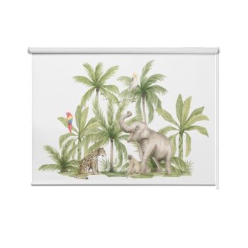 Rolgordijn Vrolijke dieren in jungle