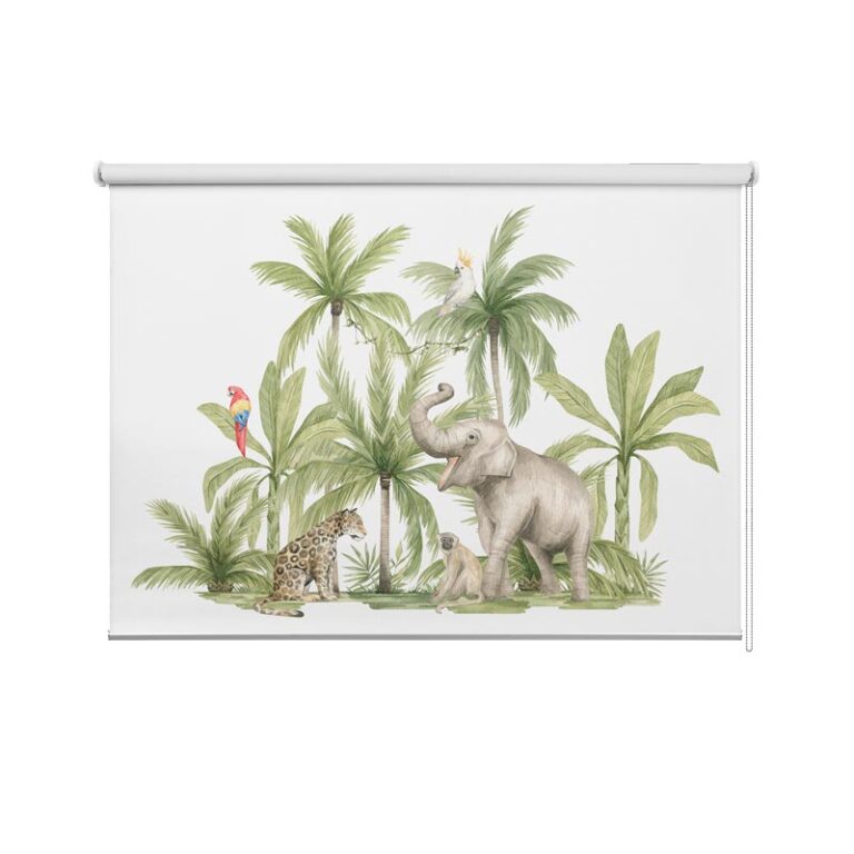 Rolgordijn Vrolijke dieren in jungle