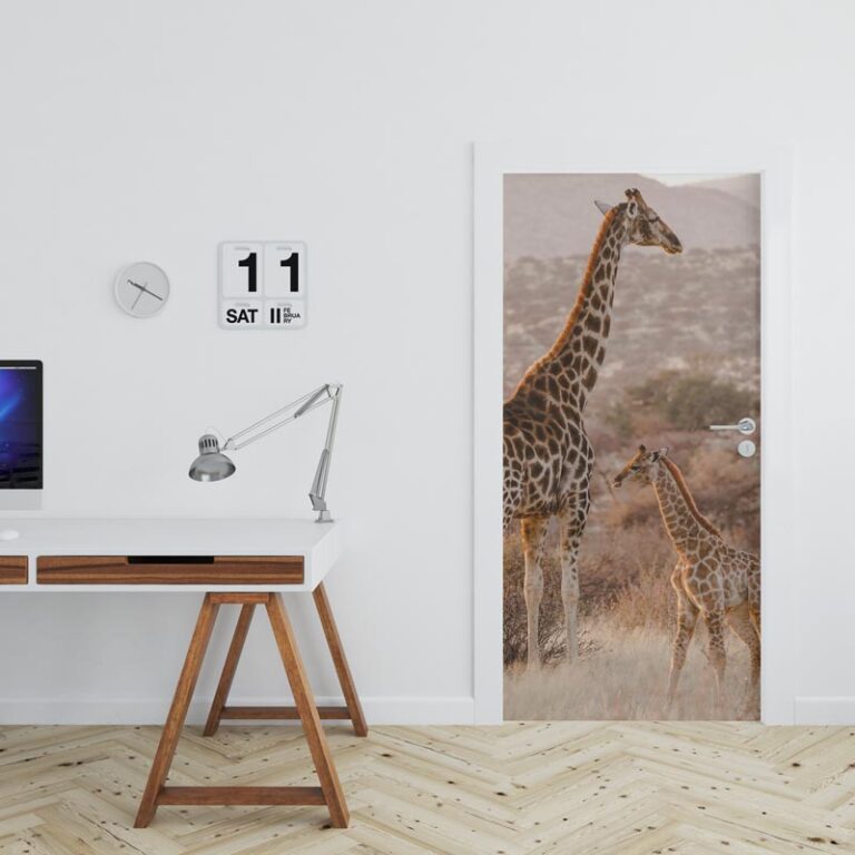 Deursticker Giraf met kleintje