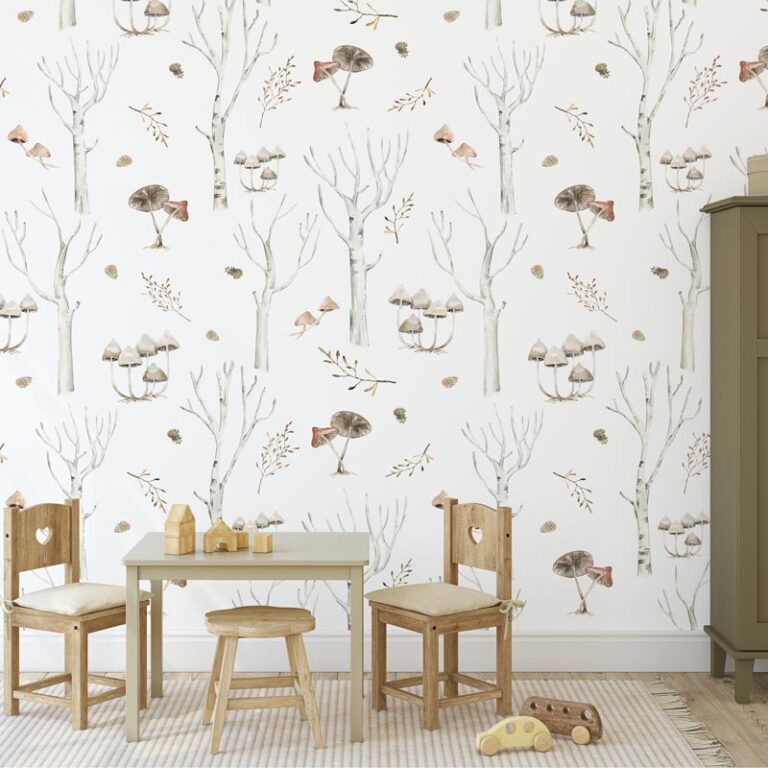 Fotobehang Paddenstoelen in het bos