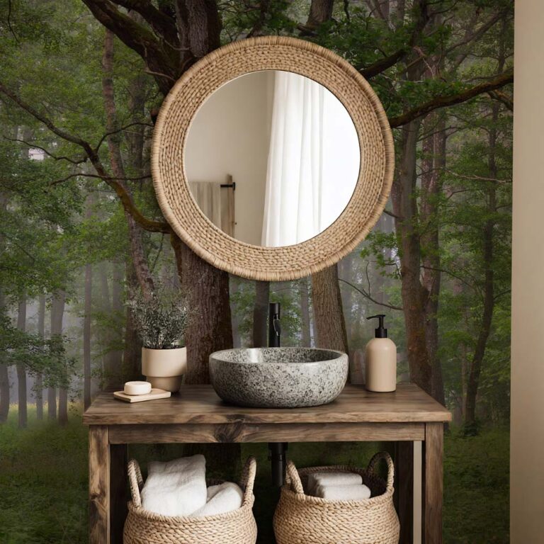 Badkamer behang Bos in de mist