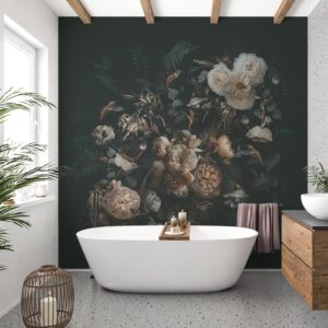 Badkamer behang Schilderij van bloemen