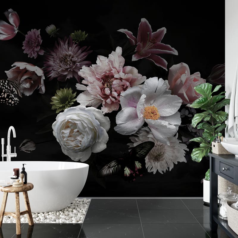 Badkamer behang Stilleven van bloemen