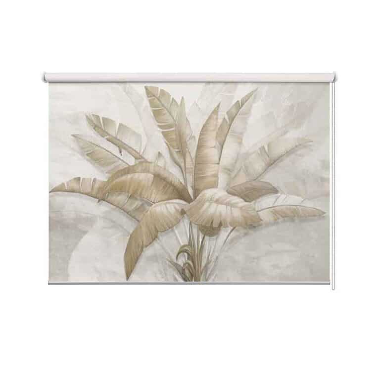 Rolgordijn Palmbladeren taupe