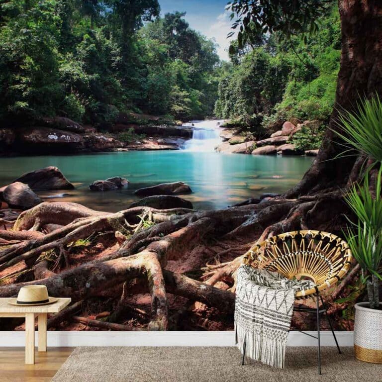 Fotobehang In de jungle bij rivier