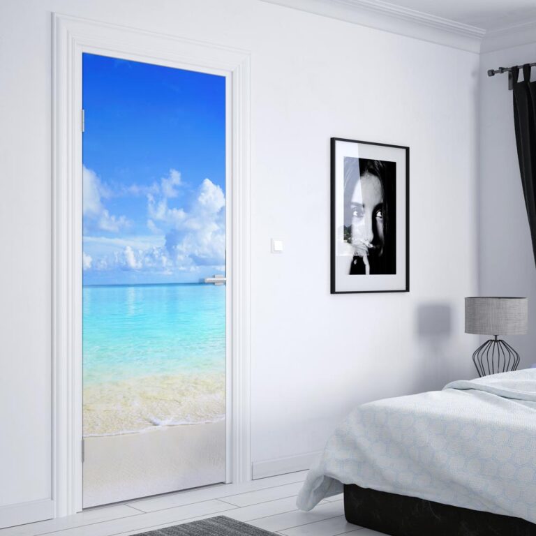 Deursticker Strand aan zee