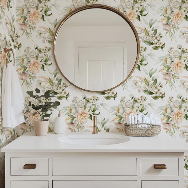 Badkamer behang Aquarel bloemen