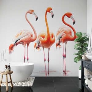 Badkamer behang Flamingo kunst