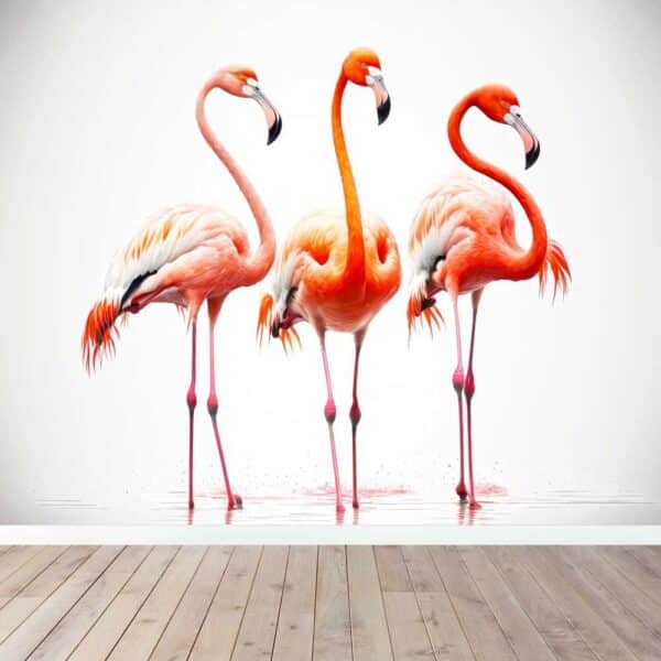 Fotobehang Flamingo kunst