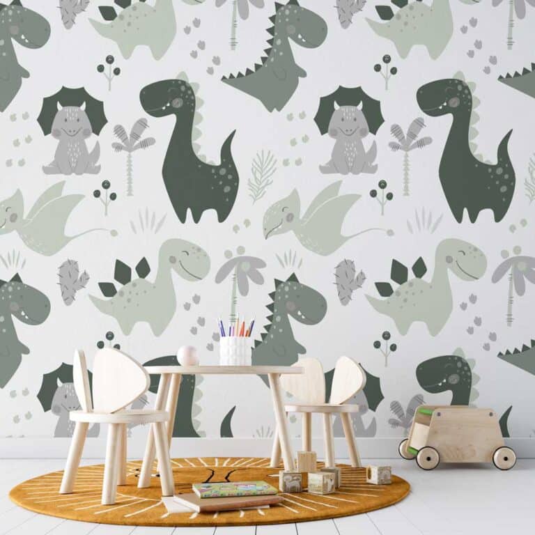 Kinderbehang Vrolijke dino's