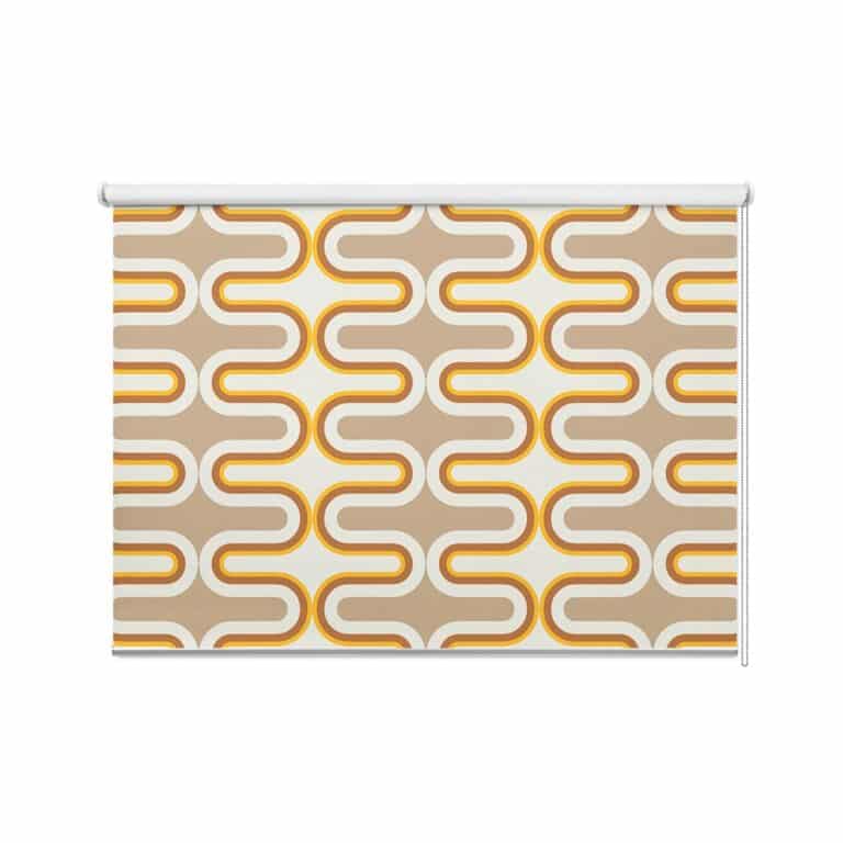 Rolgordijn Retro bogen patroon bruin
