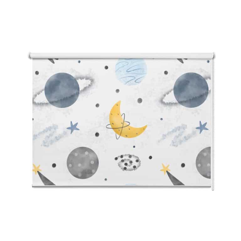 Rolgordijn Maan planeet sterren