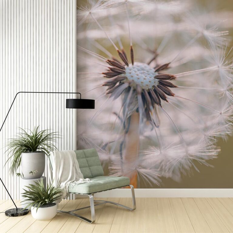 Fotobehang Close up paardenbloem