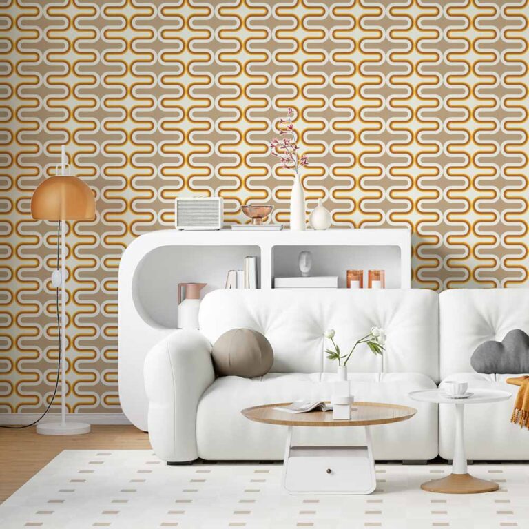 Fotobehang Retro patroon beige bruin