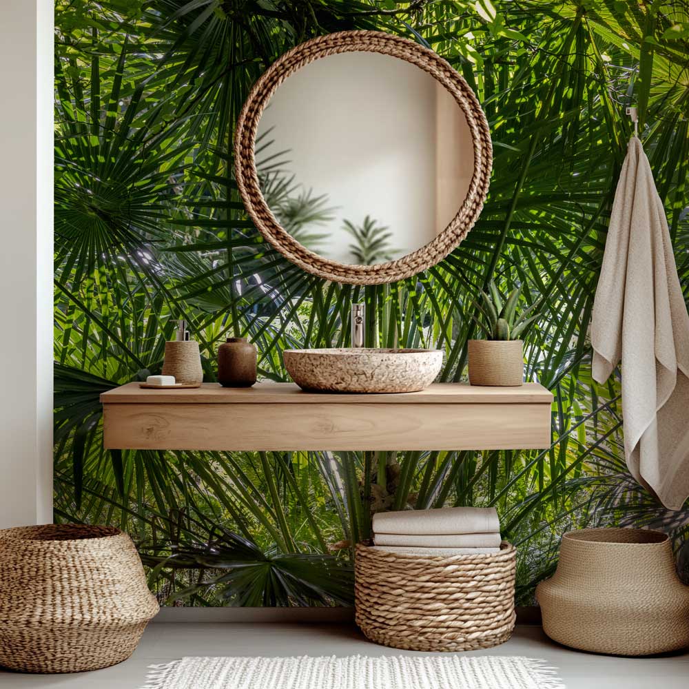 Badkamer behang Onder de palmboom