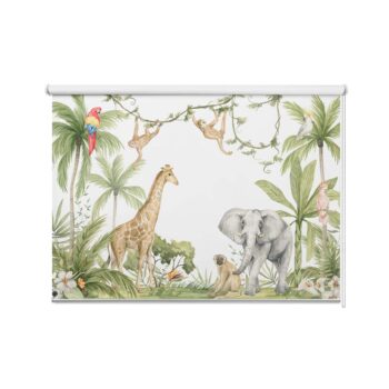 Rolgordijn Jungle met vrolijke dieren