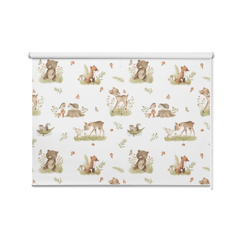 Rolgordijn Gezellige bosdieren