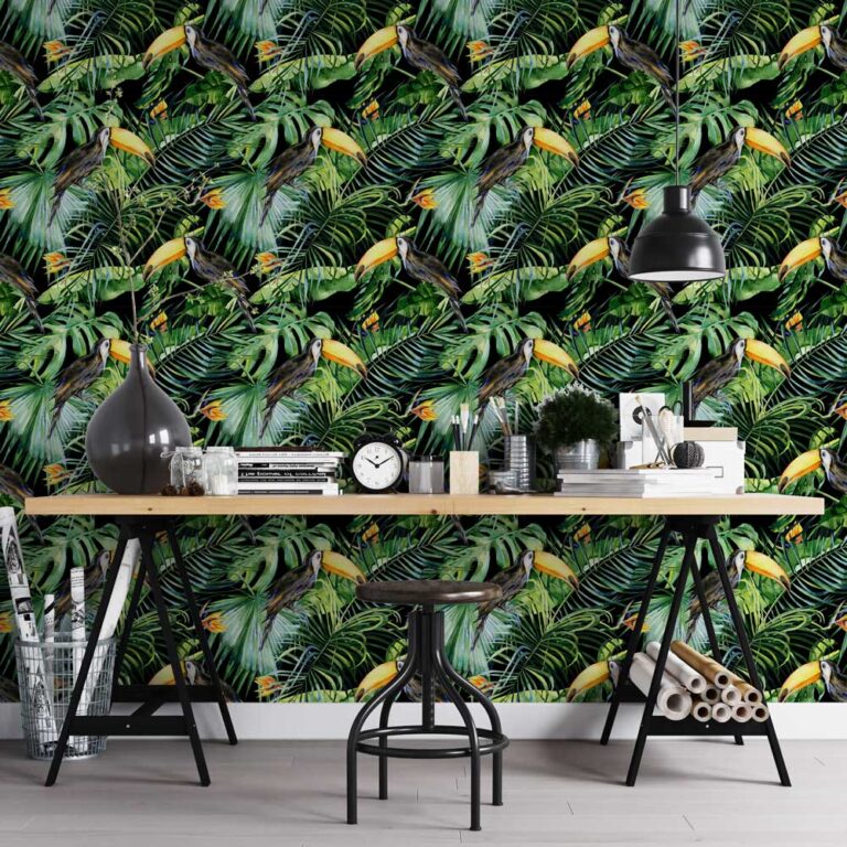 Fotobehang Toekans in jungle