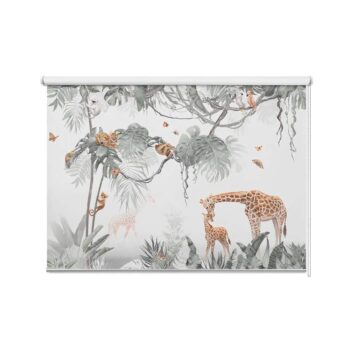 Rolgordijn Jungle met lieve dieren