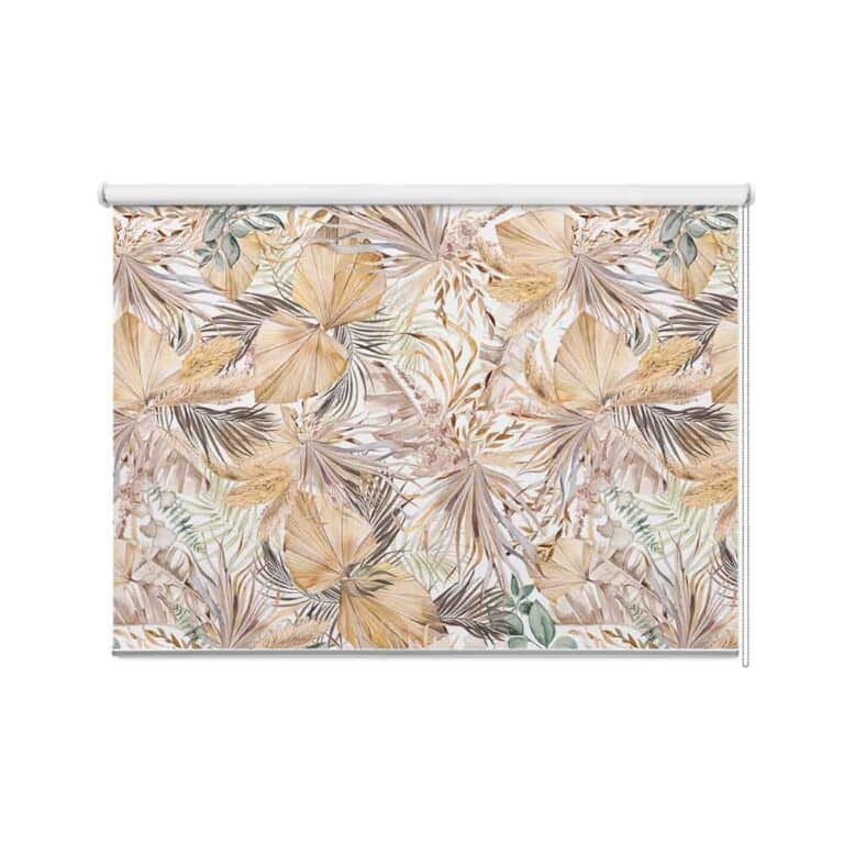 Rolgordijn Bladeren patroon gekleurd