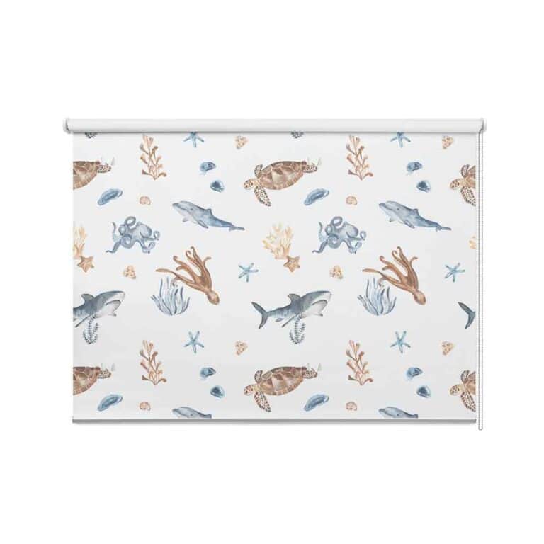 Rolgordijn Zeedieren in aquarel