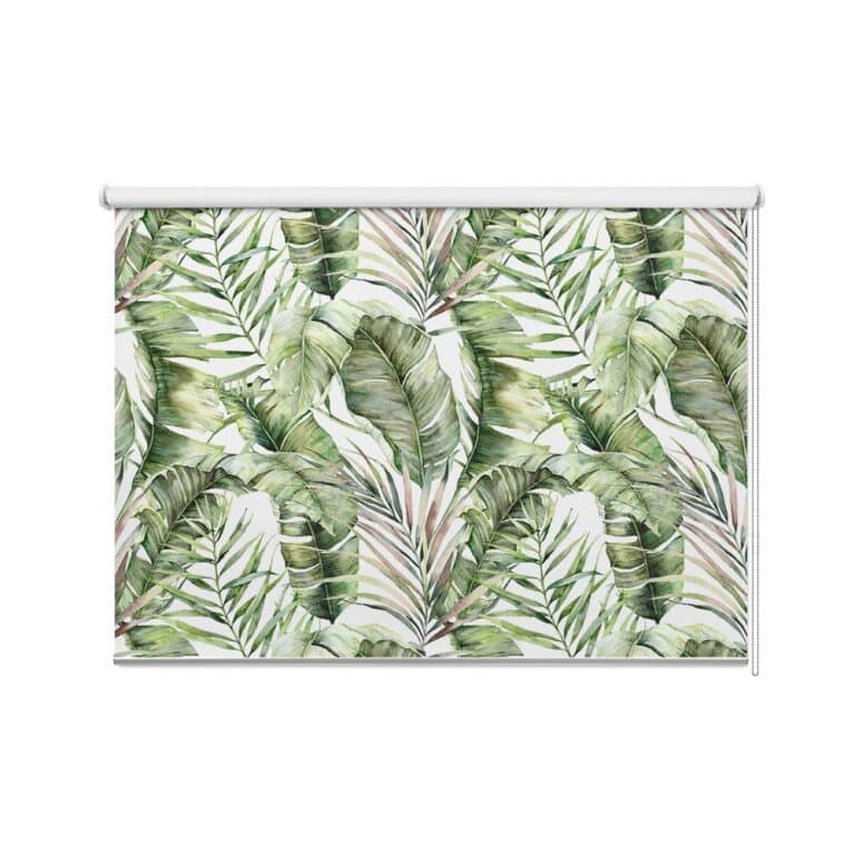 Rolgordijn Bananen bladeren palmbladeren