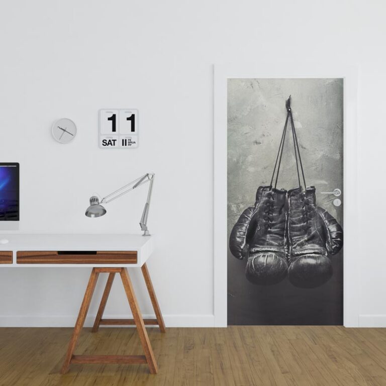 Deursticker Vintage bokshandschoenen