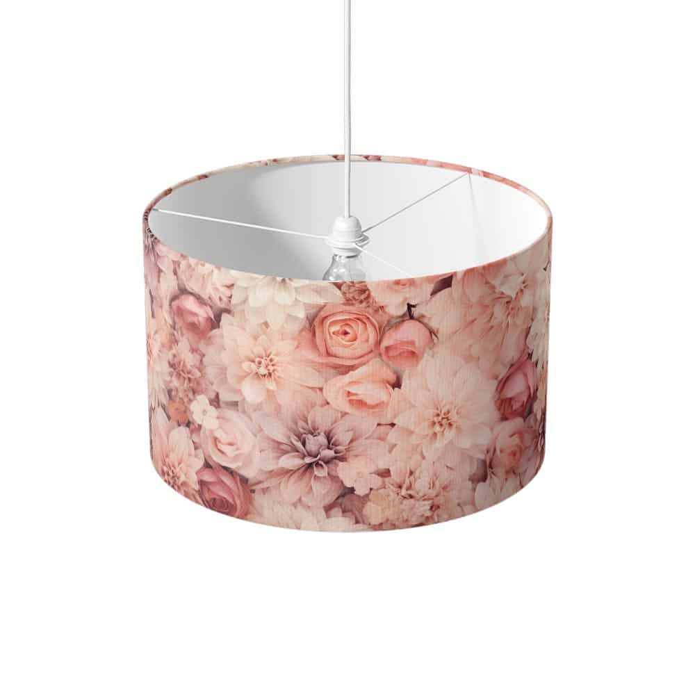 Lampenkap Roze bloemen boeket