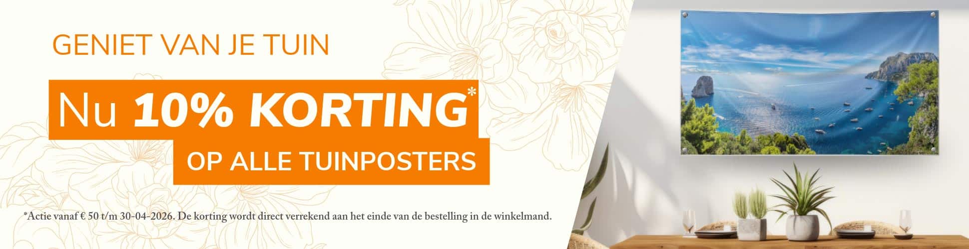 tuinposter banner korting