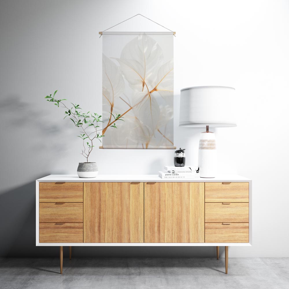 Textielposter Transparante bladeren